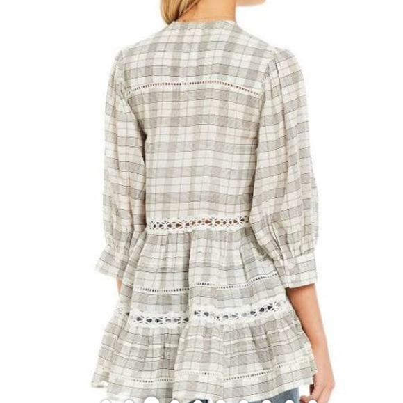 FREE PEOPLE TIME OUT LACE TUNIC BLOUSE - Picture 2 of 12